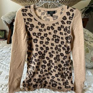 Charter club leopard print cashmere sweater size XS